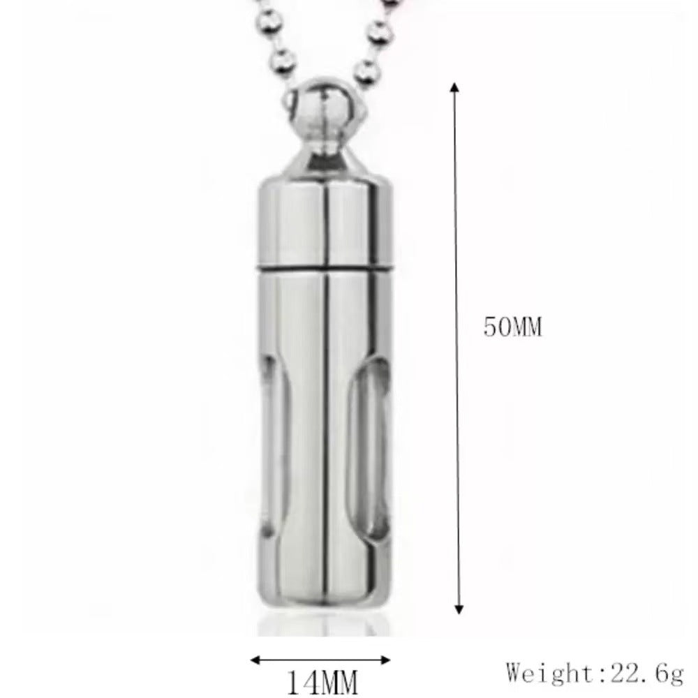 Cremation Urn Necklace Metal Glass Gawu Box Pendant for Ashes-A037