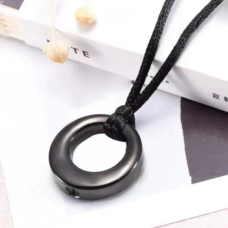 Cremation Urn Necklace Circle Pendant for Ashes-A017