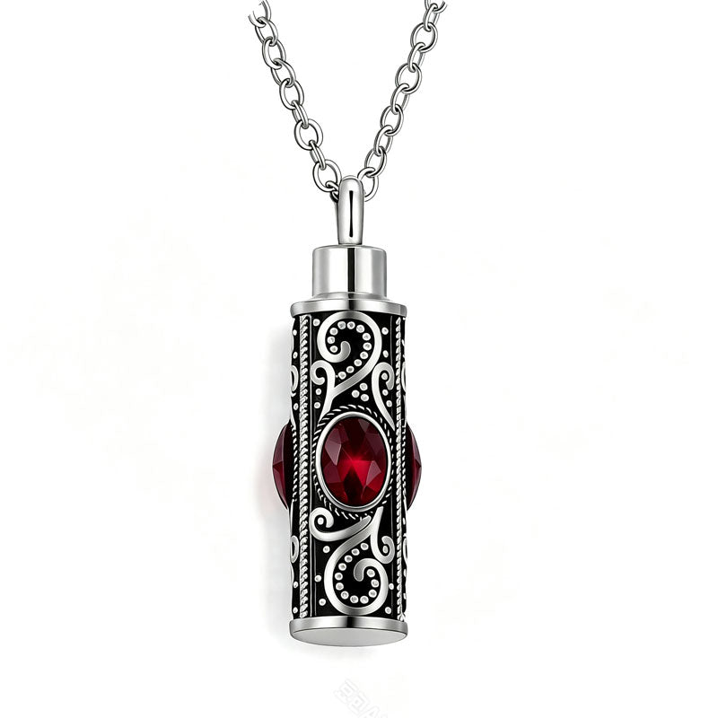 Collar de Urna de Cremación Colgante Siempre en Mi Corazón para Cenizas-A015