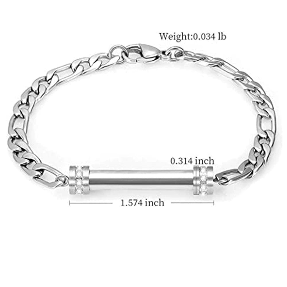Cremation Urn Bracelet with Zircon Memorial Jewelry-A026