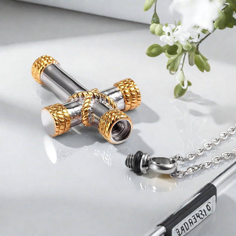 Cremation Urn Necklace Cross Pendant for Ashes-A020