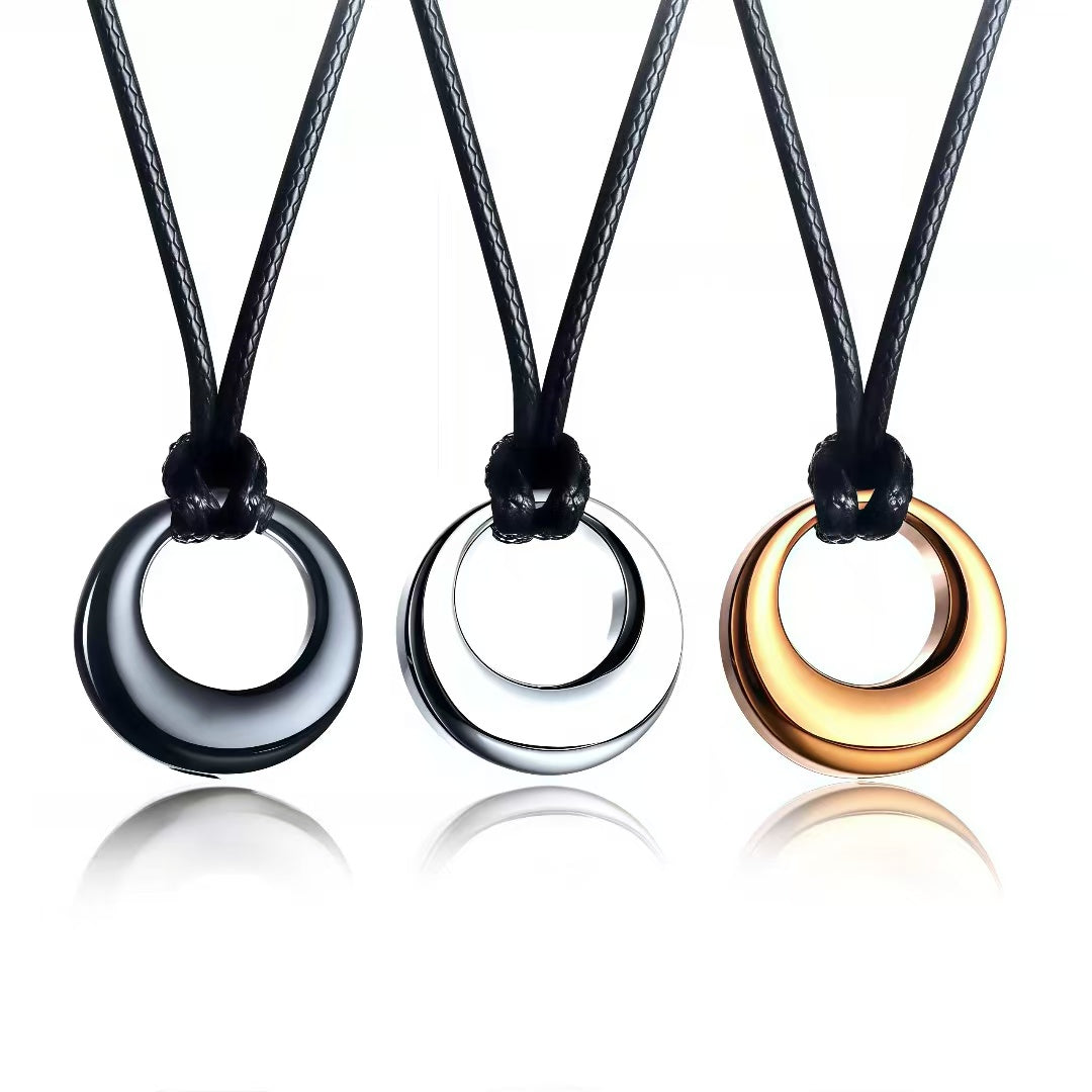 Cremation Urn Necklace Circle Pendant for Ashes-A017