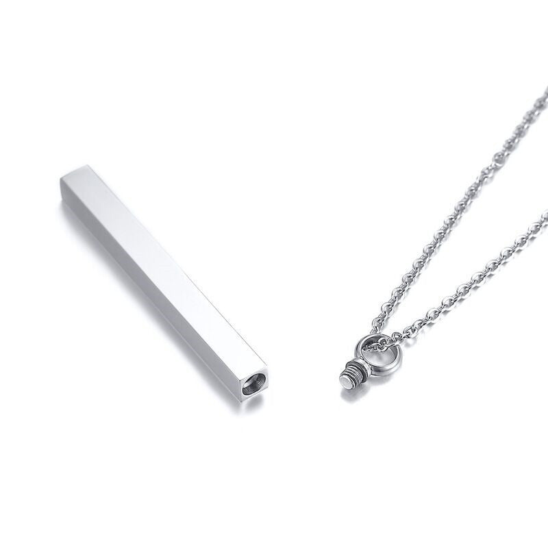 Cremation Urn Necklace Cube Pendant Memorial Jewelry-A046