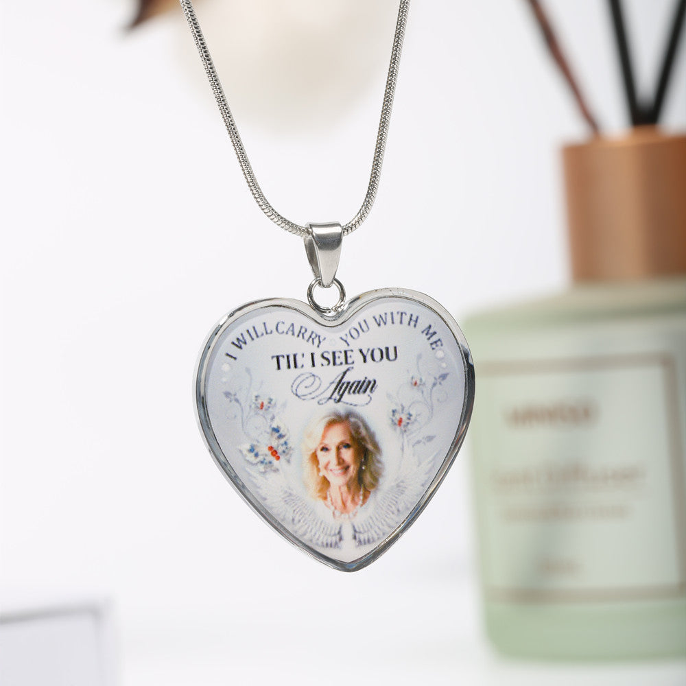 Custom Photo Memorial Necklace/Keychain "I Will Carry You With Me” - N001