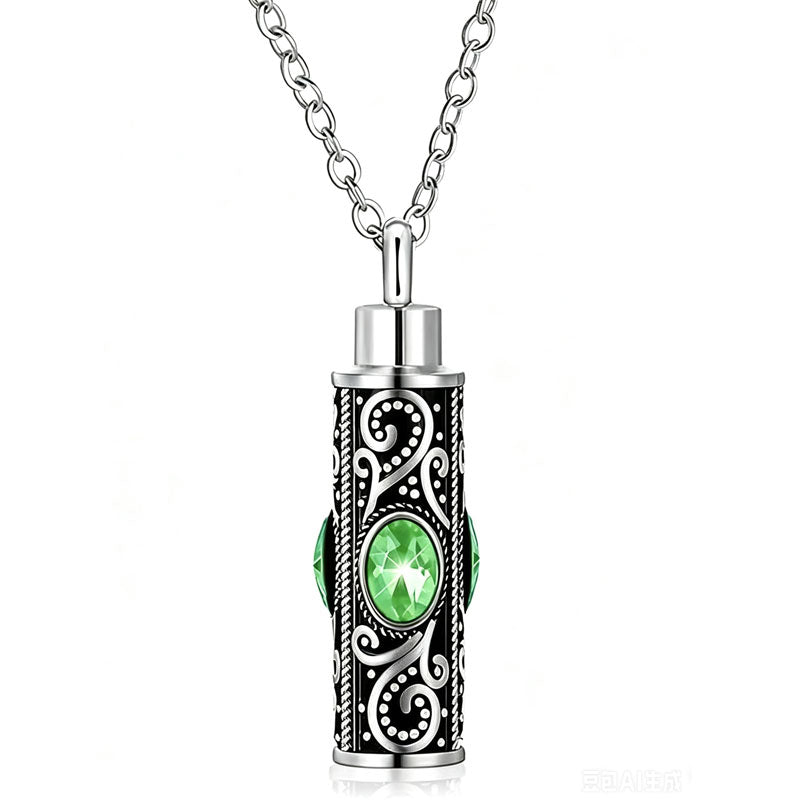 Collar de Urna de Cremación Colgante Siempre en Mi Corazón para Cenizas-A015