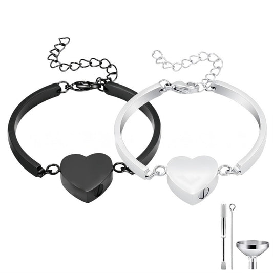 Cremation Urn Heart Bracelet Memorial Jewelry-A034