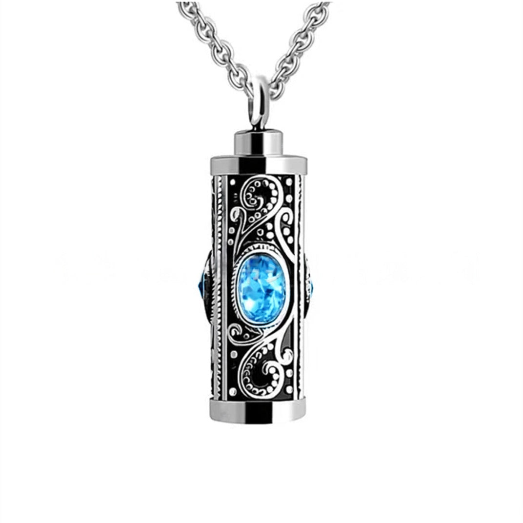 Birthstone Pendant Cremation Urn Necklace -A022