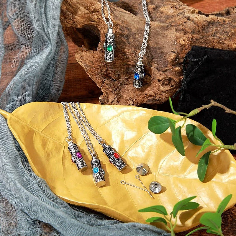Birthstone Pendant Cremation Urn Necklace -A022