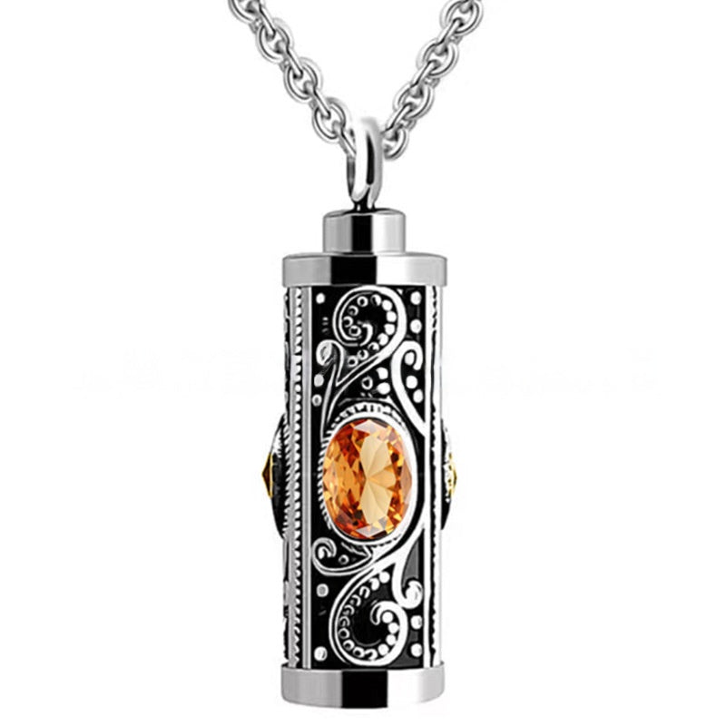 Birthstone Pendant Cremation Urn Necklace -A022