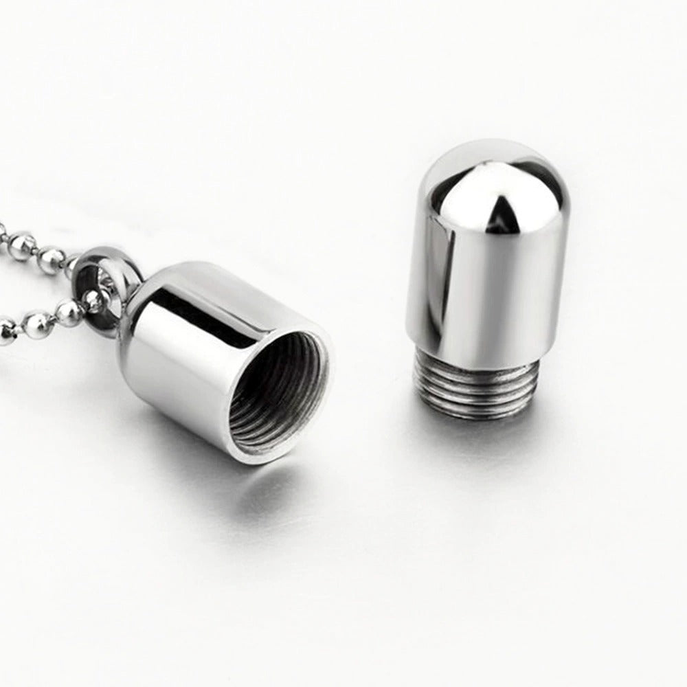 Capsule Pendant Cremation Urn Necklace-A024