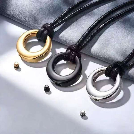 Cremation Urn Necklace Circle Pendant for Ashes-A017