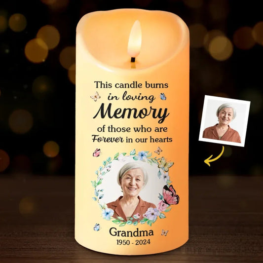 Personalized Custom Photo Memorial LED Candle This Candle Burns- C201