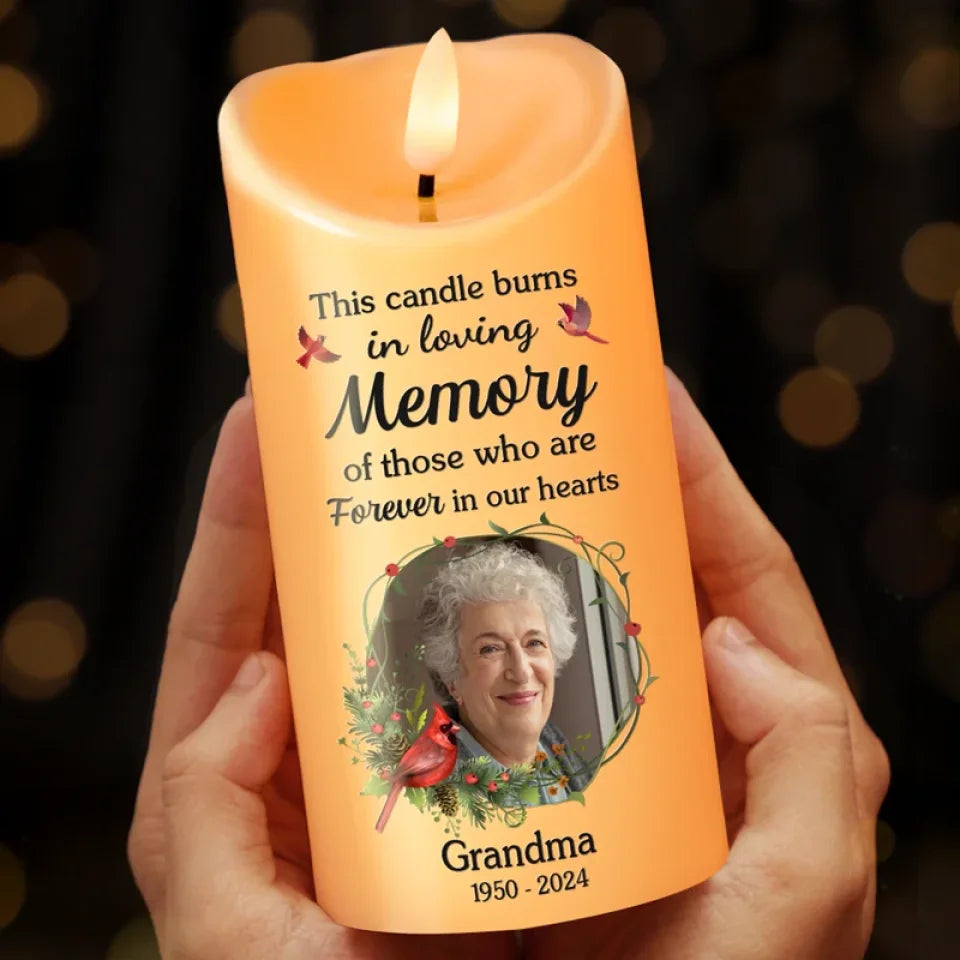 Personalized Custom Photo Memorial LED Candle This Candle Burns - C501