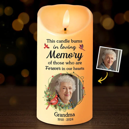 Personalized Custom Photo Memorial LED Candle This Candle Burns - C501