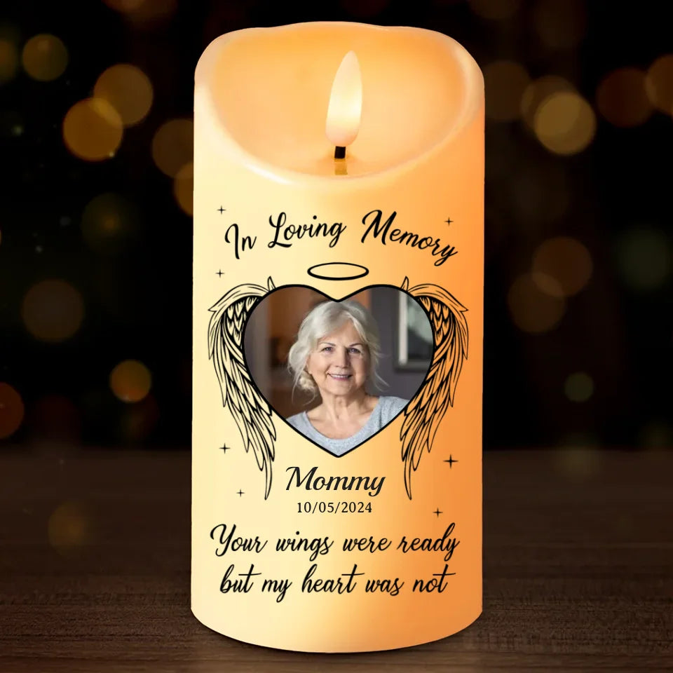 Personalized Custom Photo Memorial LED Candle In Loving Memory - C701
