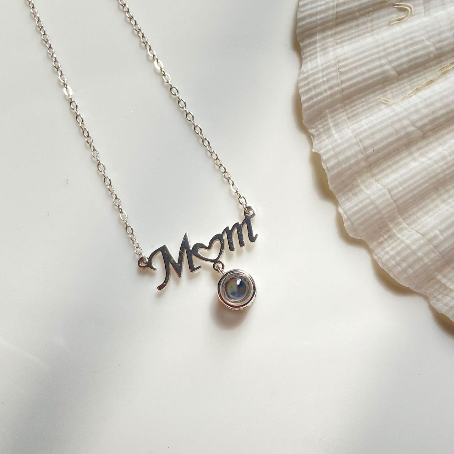 Personalized Photo Projection Necklace 925 Sterling Silver Mother's Day Gift - P035