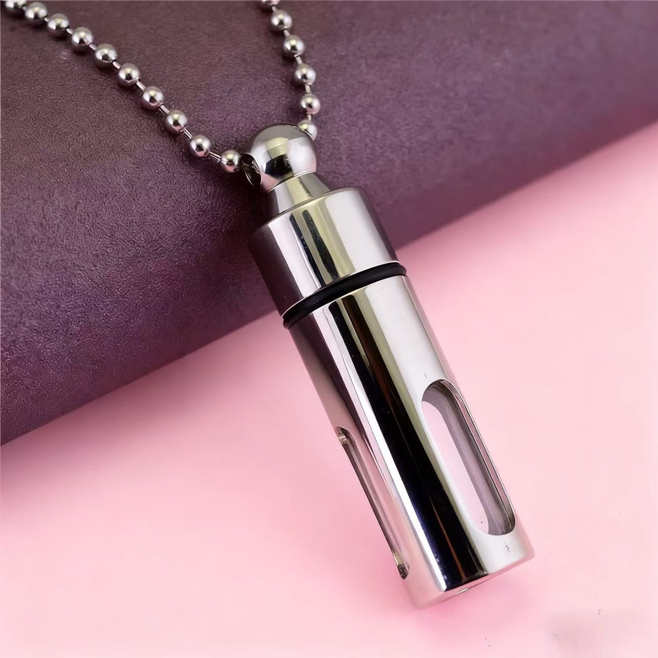 Cremation Urn Necklace Metal Glass Gawu Box Pendant for Ashes-A037