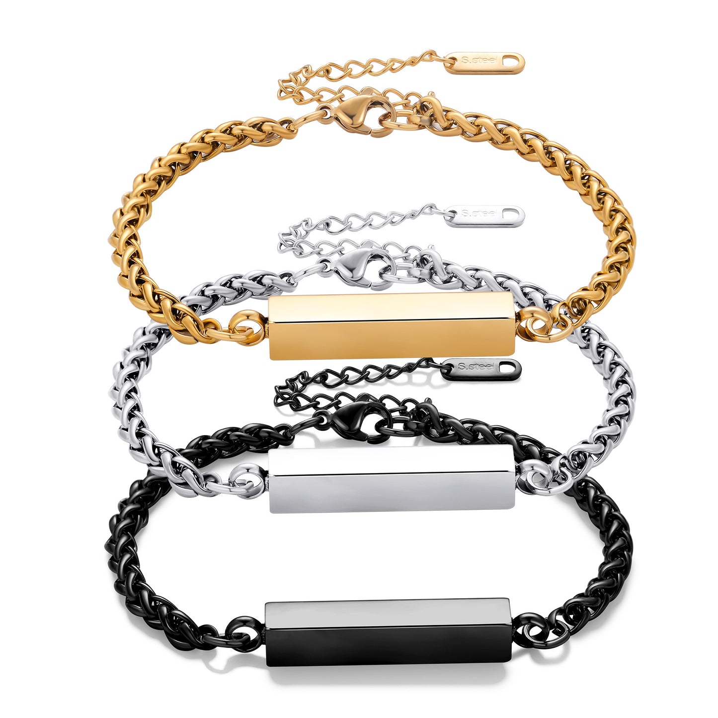 Custom Cuboid Cremation Urn Bracelet Memorial Jewelry-A051