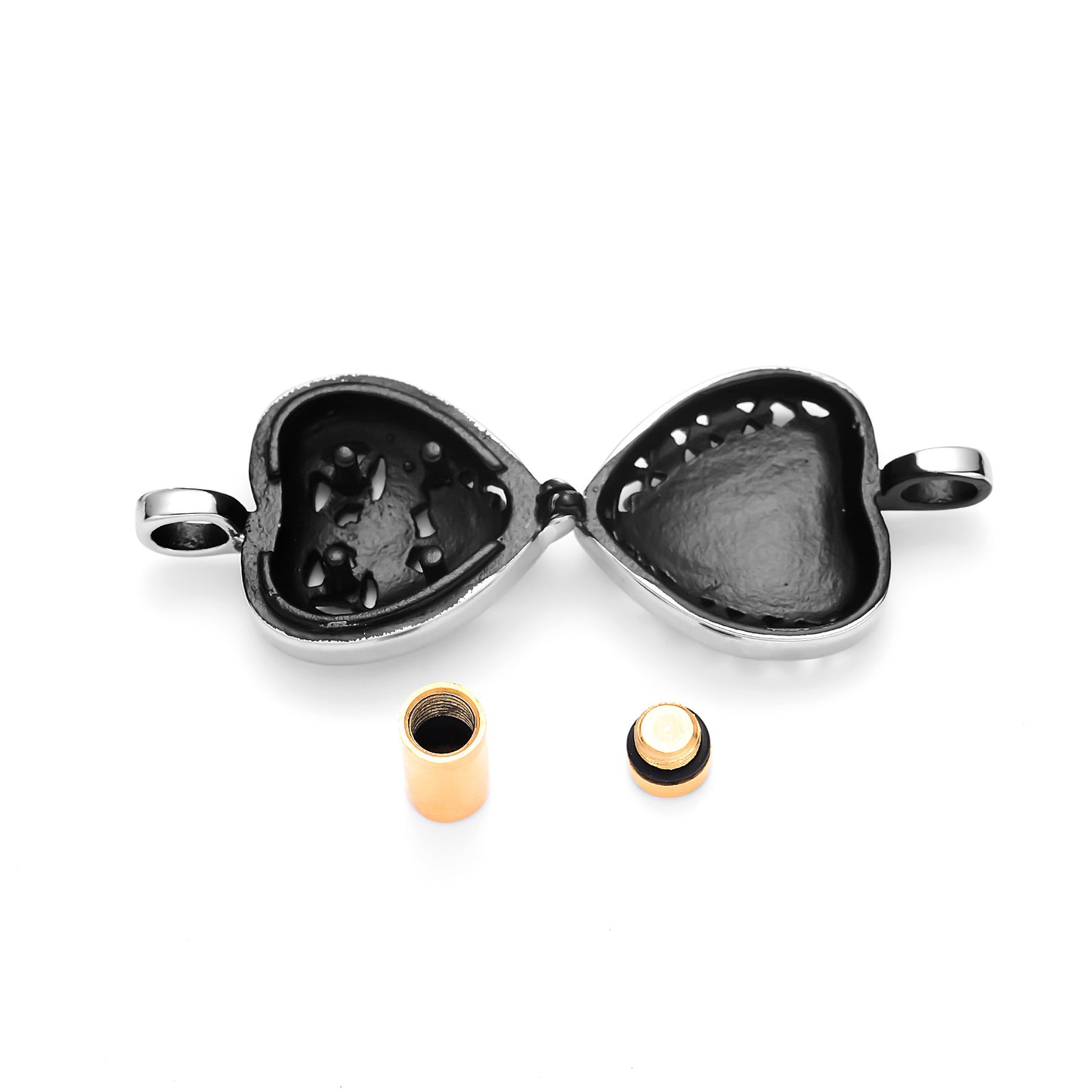 Cremation Urn Necklace Heart-shaped"Always in my heart"Pendant Memorial Jewelry-A056