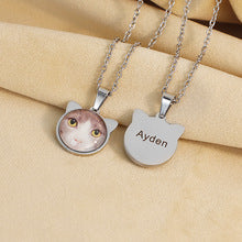 Custom Round Photo Locket Necklace With Engraving-L013