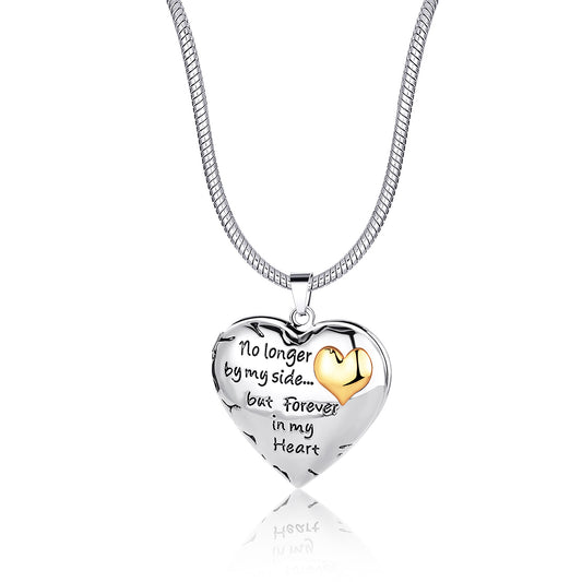 Memorial Photo locket "No Longer By My Side"Necklace With Urn-L018