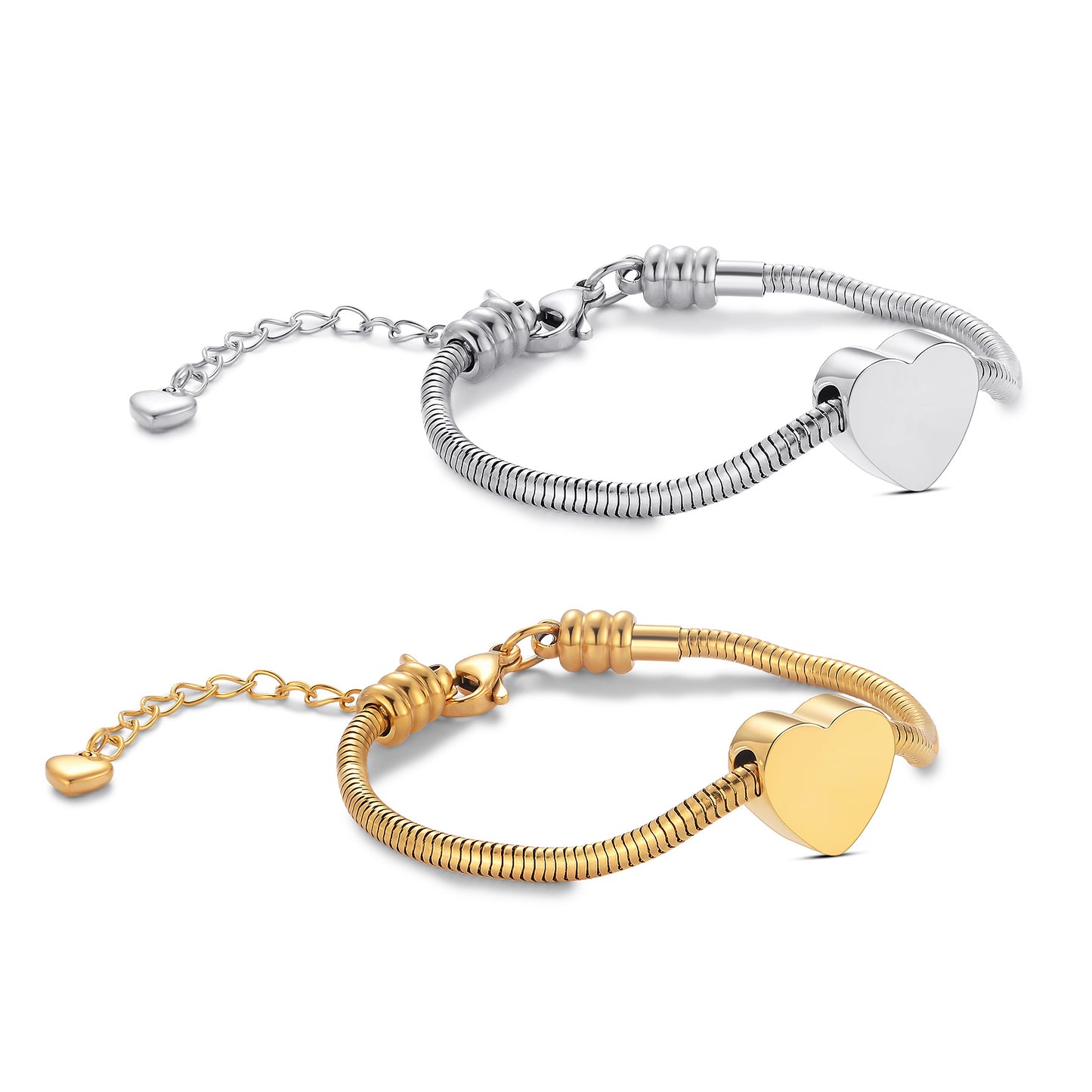 Custom Cremation Urn Heart Charm Bracelet Compatible with Pandora-A058