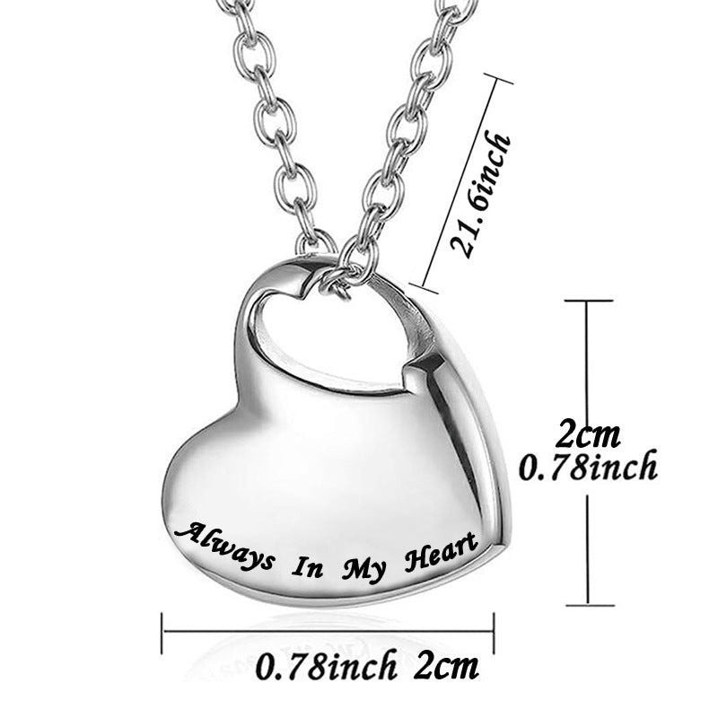 Cremation Urn Necklace Heart Pendant for Ashes-A041