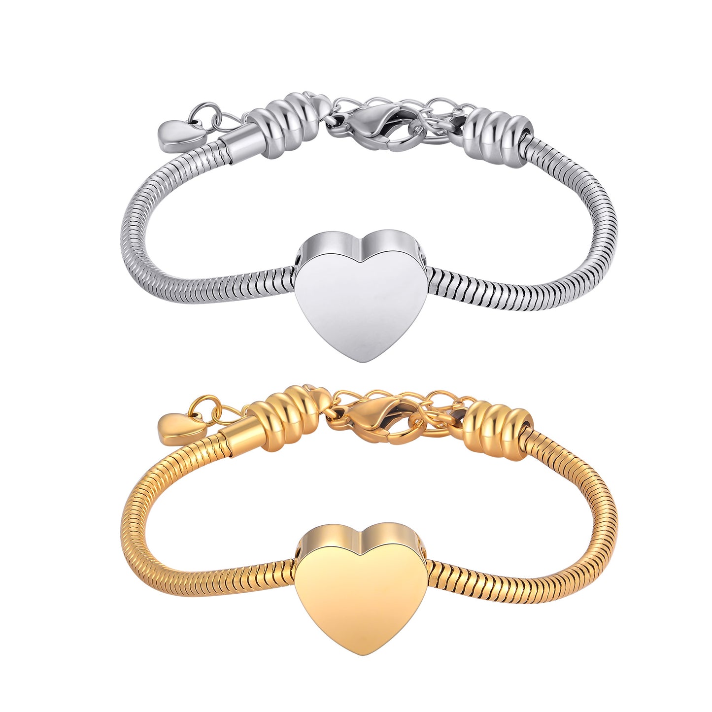 Custom Cremation Urn Heart Charm Bracelet Compatible with Pandora-A058