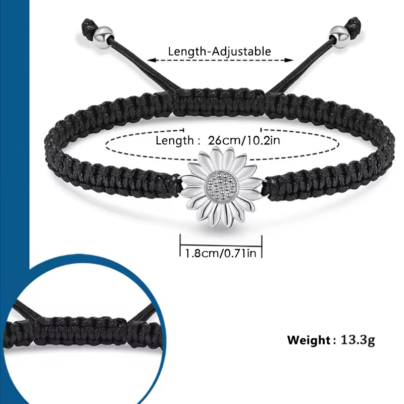 Cremation Urn Sunflower Bracelet Memorial Jewelry-A050