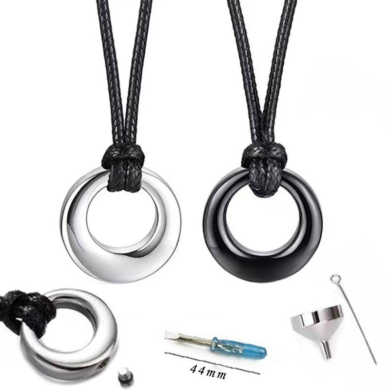 Cremation Urn Necklace Circle Pendant for Ashes-A017