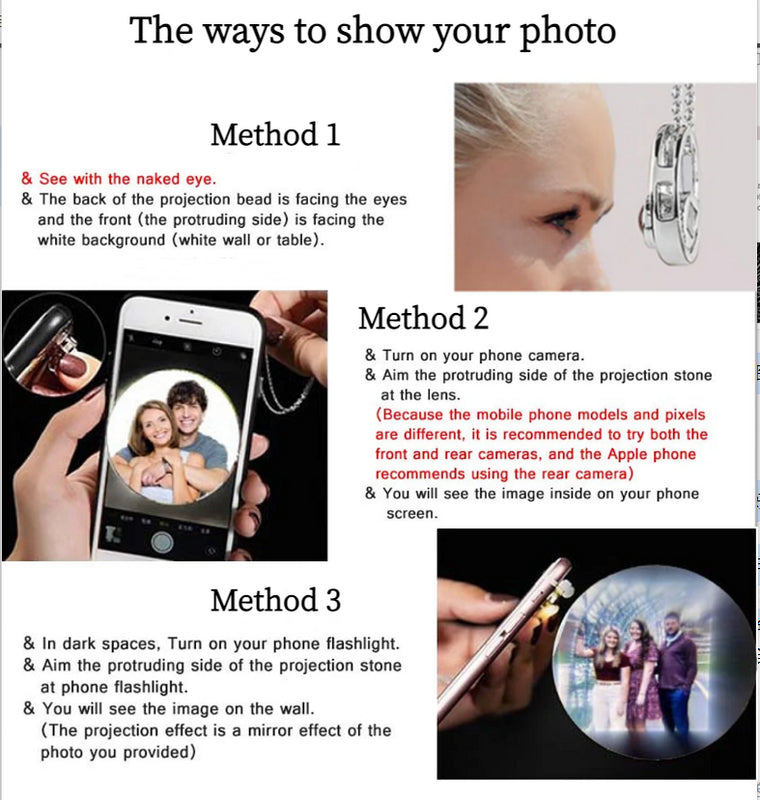 Personalized Photo Projection Bracelet Cross With Black Bead - P048