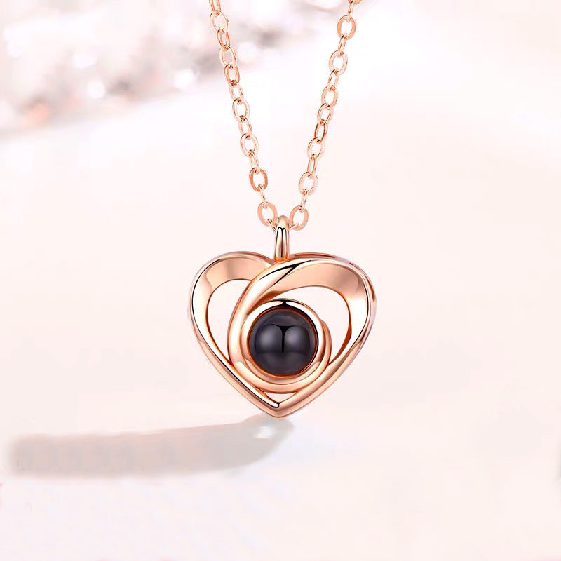 Personalized Photo Projection Necklace 925 Sterling Silver My Love - P001