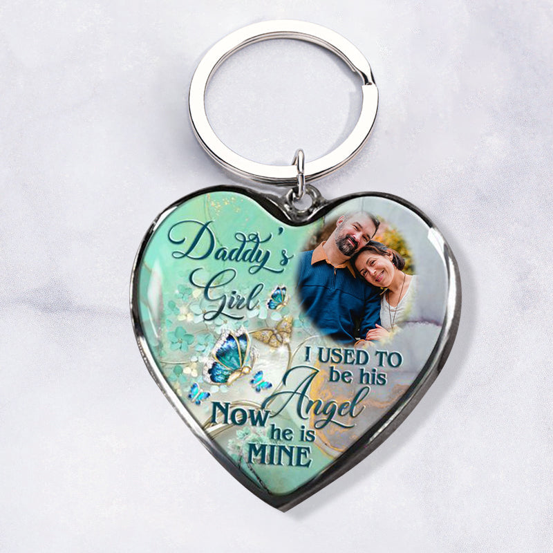 Custom Photo Memorial Necklace Adjustable "DADDY'S GIRL I USED TO BE HIS ANGEL" Father's Day Gift- N048