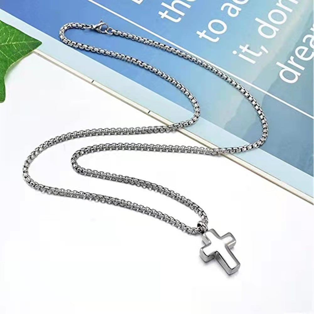 Cremation Urn Necklace Cross Pendant for Ashes Memorial Jewelry-A007