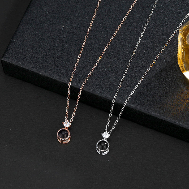 Personalized Photo Projection Necklace 925 Sterling Silver Fashion Style - P020