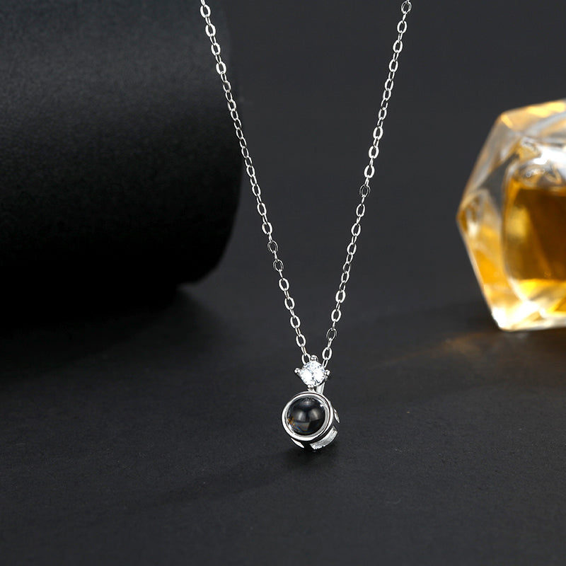 Personalized Photo Projection Necklace 925 Sterling Silver Fashion Style - P020