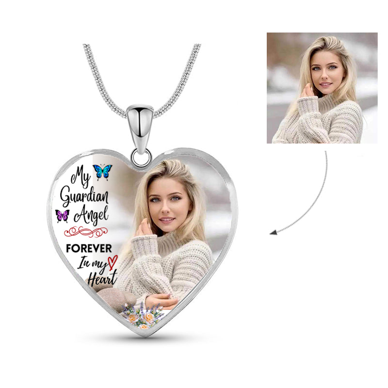 Custom Photo Memorial Necklace/Keychain "My Guardian Angel” -N055